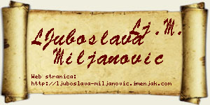 LJuboslava Miljanović vizit kartica